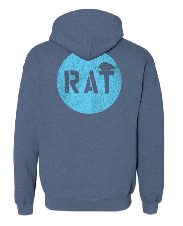 RAT Beach Hoodie - Navy Heather Pullover – Burnout Stoke