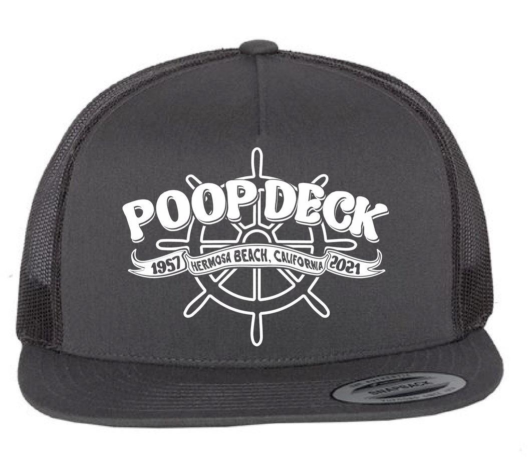 Hermosa Beach's Poop Deck Bar - FlatBill Twill Cap