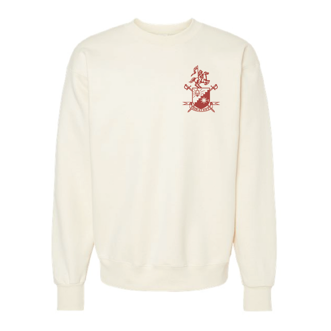 Miraleste Crest Crew Sweatshirt- Vintage White